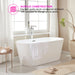 67/59/54 Inch Freestanding Acrylic Bathtub with Air Bubble System - HomeBeyond