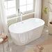 67/59/54 Inch Freestanding Acrylic Bathtub with Air Bubble System - HomeBeyond