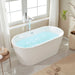 67/59/54 Inch Freestanding Acrylic Bathtub with Air Bubble System - HomeBeyond