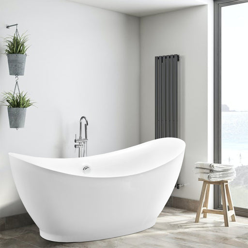 68" Freestanding White Acrylic Bathtub - HomeBeyond