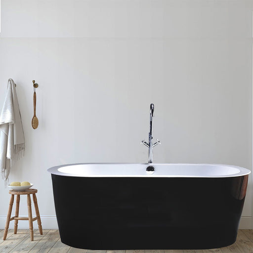 68" or 59" Freestanding Black/White Acrylic Bathtub - HomeBeyond