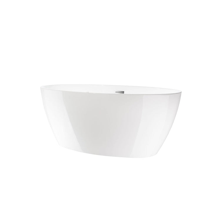 69" or 55" White Acrylic Freestanding Bathtub with Overflow and Pop-up Drain with Air Bath Option Available - HomeBeyond
