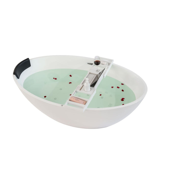 69" or 55" White Acrylic Freestanding Bathtub with Overflow and Pop-up Drain with Air Bath Option Available - HomeBeyond