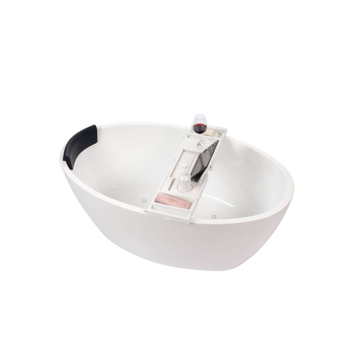 69" or 55" White Acrylic Freestanding Bathtub with Overflow and Pop-up Drain with Air Bath Option Available - HomeBeyond