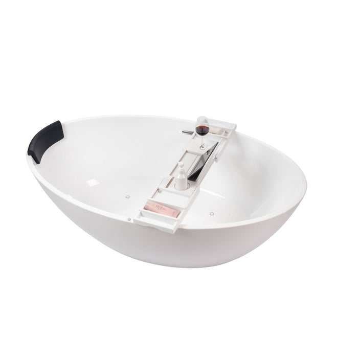 69" or 55" White Acrylic Freestanding Bathtub with Overflow and Pop-up Drain with Air Bath Option Available - HomeBeyond