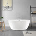 69" or 55" White Acrylic Freestanding Bathtub with Overflow and Pop-up Drain with Air Bath Option Available - HomeBeyond