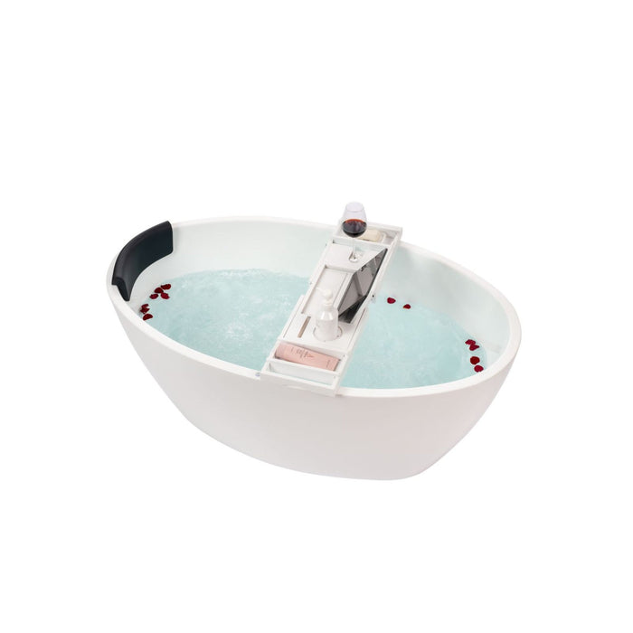 69" or 55" White Acrylic Freestanding Bathtub with Overflow and Pop-up Drain with Air Bath Option Available - HomeBeyond