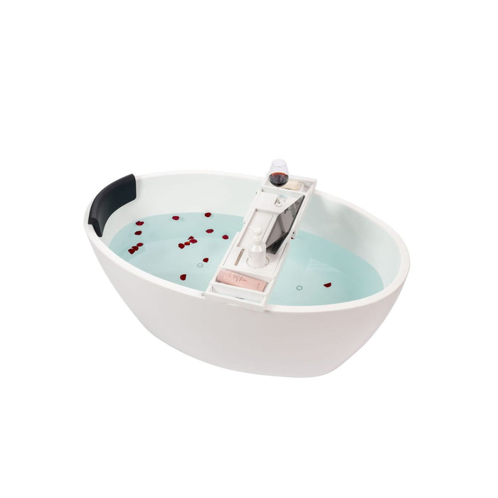 69" or 55" White Acrylic Freestanding Bathtub with Overflow and Pop-up Drain with Air Bath Option Available - HomeBeyond