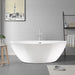 69" or 55" White Acrylic Freestanding Bathtub with Overflow and Pop-up Drain with Air Bath Option Available - HomeBeyond