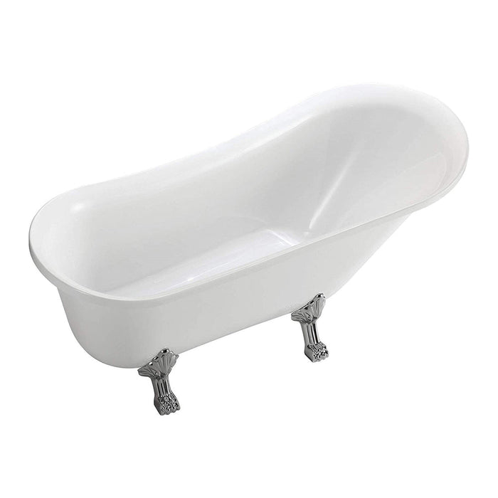 69" x 30" Freestanding White Acrylic Bathtub - HomeBeyond