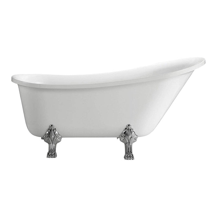 69" x 30" Freestanding White Acrylic Bathtub - HomeBeyond