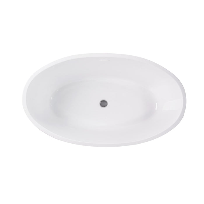 69" X 40" Freestanding White Acrylic Bathtub - HomeBeyond