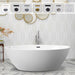 69" X 40" Freestanding White Acrylic Bathtub - HomeBeyond