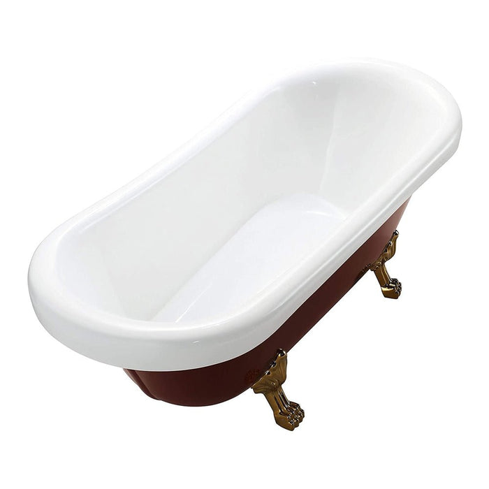 70" x 32" Freestanding Red Acrylic Bathtub - HomeBeyond