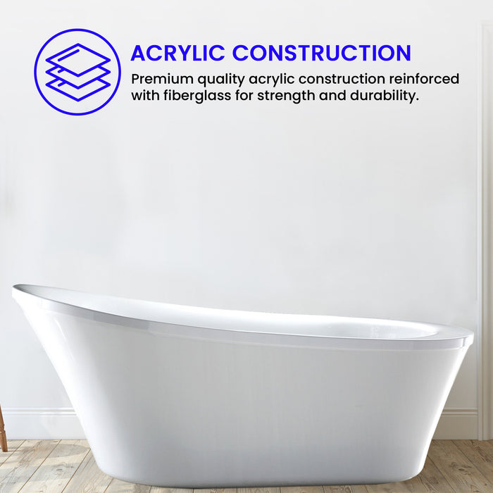 70" x 34" Acrylic Freestanding Bathtub - HomeBeyond