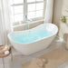 71" X 32" White Acrylic Freestanding Air Bubble Soaking Bathtub - HomeBeyond