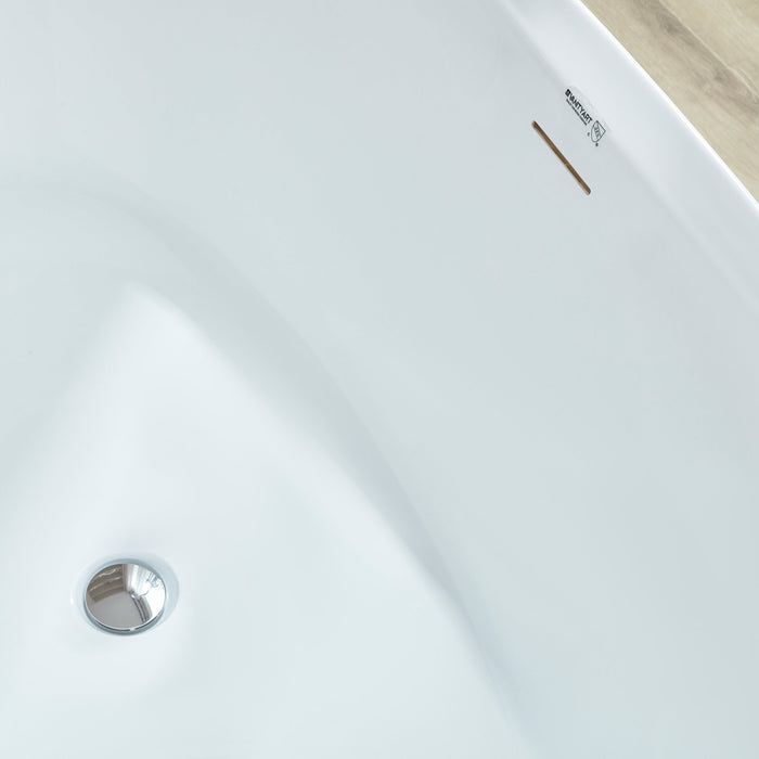 71" X 33" White Acrylic Freestanding Bathtub - HomeBeyond