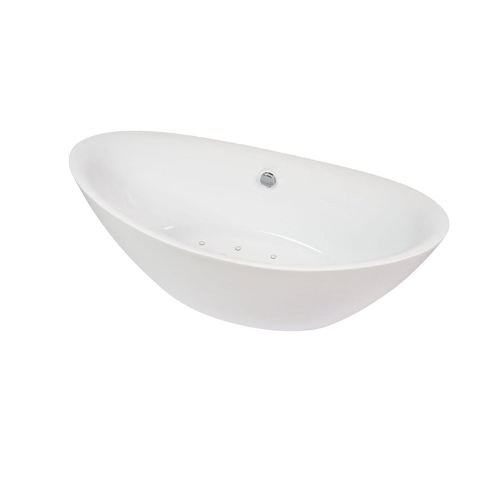 71" X 33" White Acrylic Freestanding Bathtub with Air Bubble System - HomeBeyond