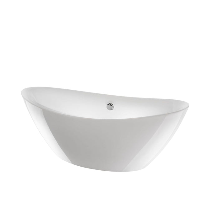 71" X 33" White Acrylic Freestanding Bathtub with Air Bubble System - HomeBeyond