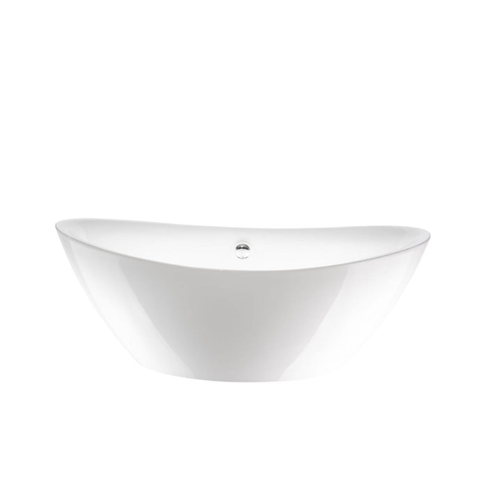 71" X 33" White Acrylic Freestanding Bathtub with Air Bubble System - HomeBeyond