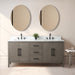 72” Double Sink Bathroom Vanity Cabinet with Engineered Marble Top - HomeBeyond