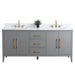 72” Double Sink Bathroom Vanity Cabinet with Engineered Marble Top - HomeBeyond