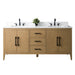 72” Double Sink Bathroom Vanity Cabinet with Engineered Marble Top - HomeBeyond