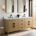 72” Double Sink Bathroom Vanity Cabinet with Engineered Marble Top - HomeBeyond