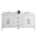 72” Double Sink Bathroom Vanity Cabinet with Engineered Marble Top - HomeBeyond