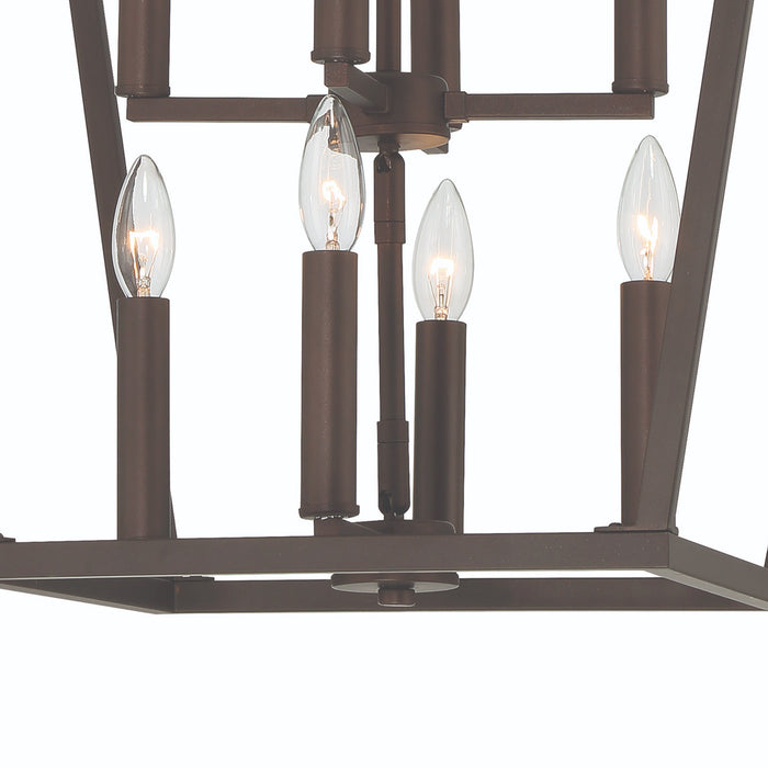 8 Candle Style Light Lantern Geometric Chandelier Lighting - HomeBeyond