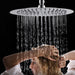 8" Luxury Round Rain Showerhead Ultra Thin High Pressure Stainless Steel Rainfall Shower Head with Waterfall Full Body Coverage, Brushed Nickel - 4SR8BN - HomeBeyond