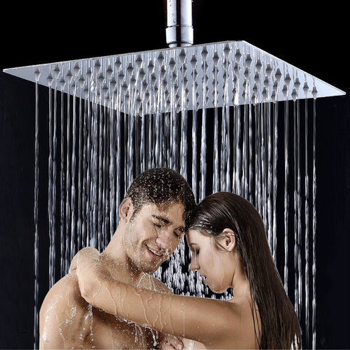 8" Square Rain Showerhead High Pressure Stainless Steel Rainfall Shower Head with Waterfall Full Body Coverage, Brushed Nickel Finished - 4SF8BN - HomeBeyond