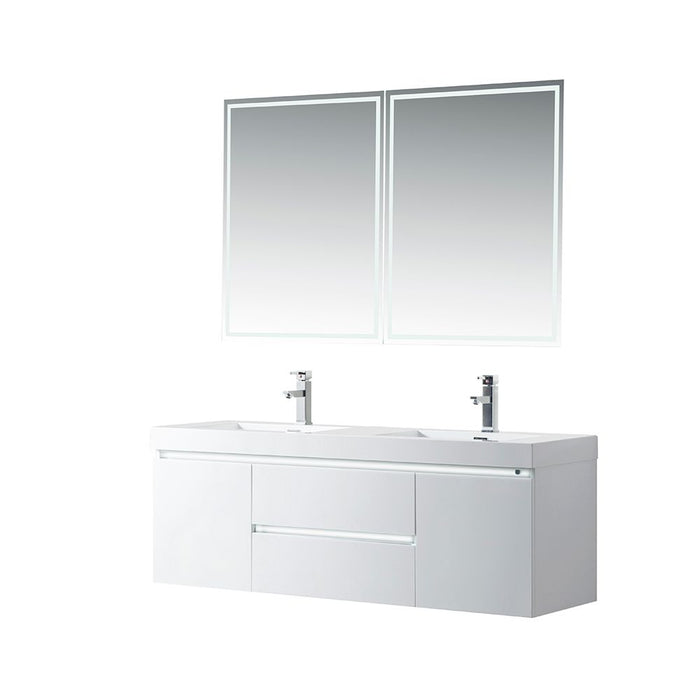 Annecy 60" Double Sink Floor-Standing Wall Mounted Bathroom Vanity Set