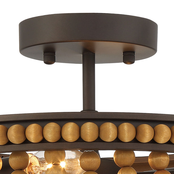 Vanity Art 2 Light 12.6 Inches Unique Statement Bowl Flush Mount Lighting | Modern Hanging Ceiling Lights Fixtures for Kitchen Dining Room Living Room Bed Room Kitchen SYB2002