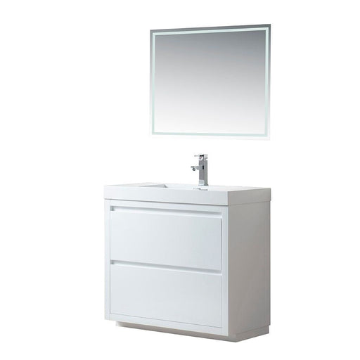 Annecy 36" Single Sink Floor Standing Wall Mounted Bathroom Vanity Set - HomeBeyond