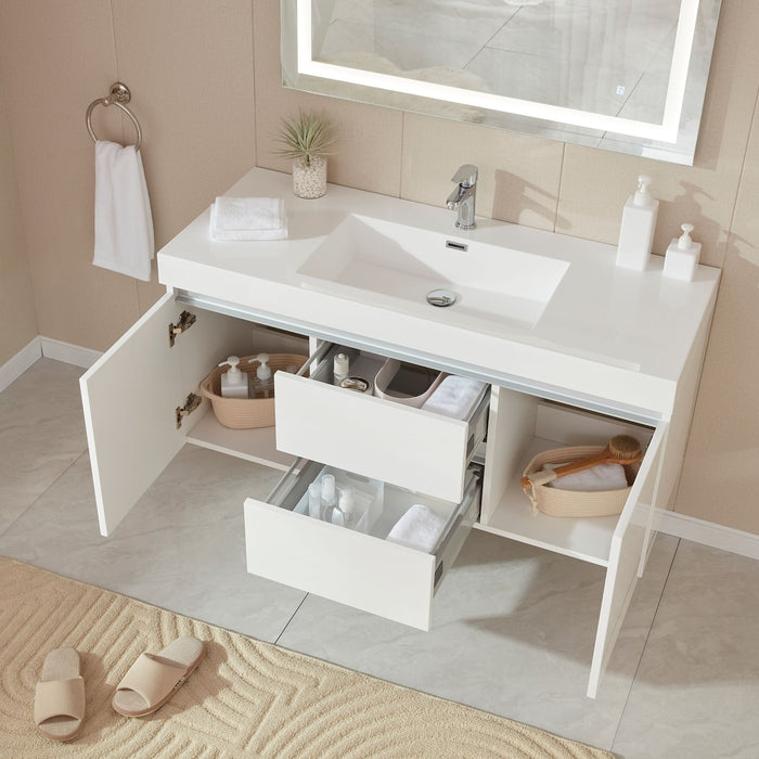 Annecy 48" Single Sink Wall-Mounted Bathroom Vanity Set | - HomeBeyond