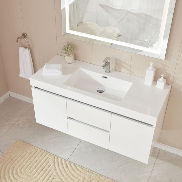 Annecy 48" Single Sink Wall-Mounted Bathroom Vanity Set | - HomeBeyond