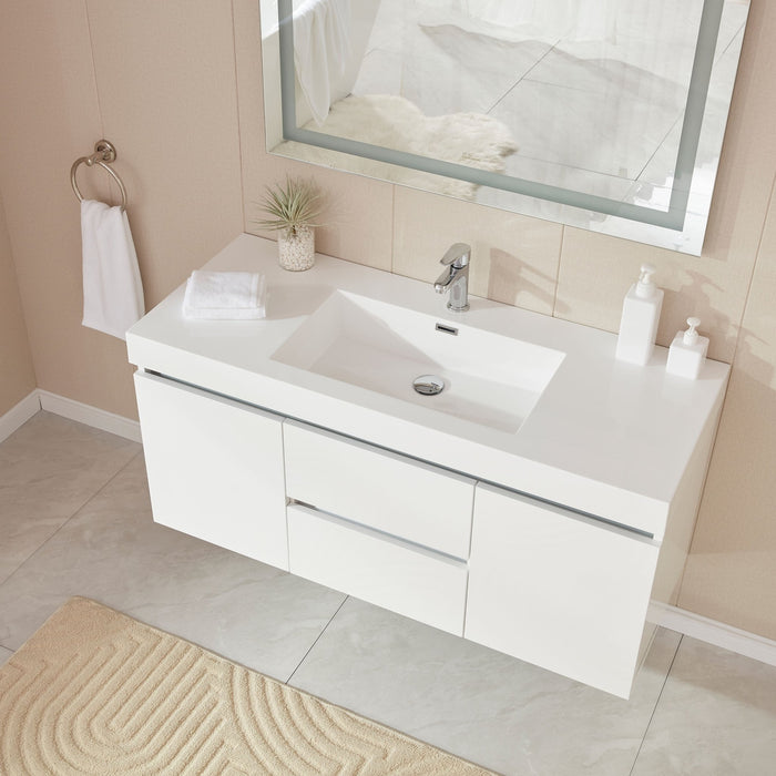 Annecy 48" Single Sink Wall-Mounted Bathroom Vanity Set | - HomeBeyond