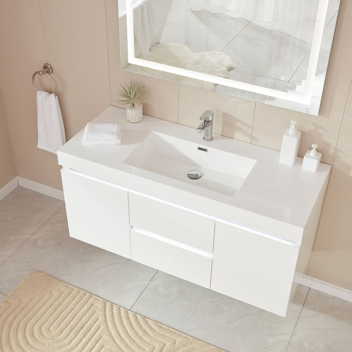 Annecy 48" Single Sink Wall-Mounted Bathroom Vanity Set | - HomeBeyond