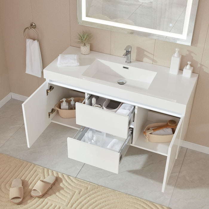 Annecy 48" Single Sink Wall-Mounted Bathroom Vanity Set | - HomeBeyond