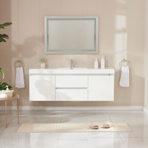 Annecy 60" Single Sink Wall-Mounted Bathroom Vanity Set - HomeBeyond