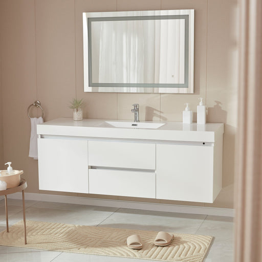 Annecy 60" Single Sink Wall-Mounted Bathroom Vanity Set - HomeBeyond