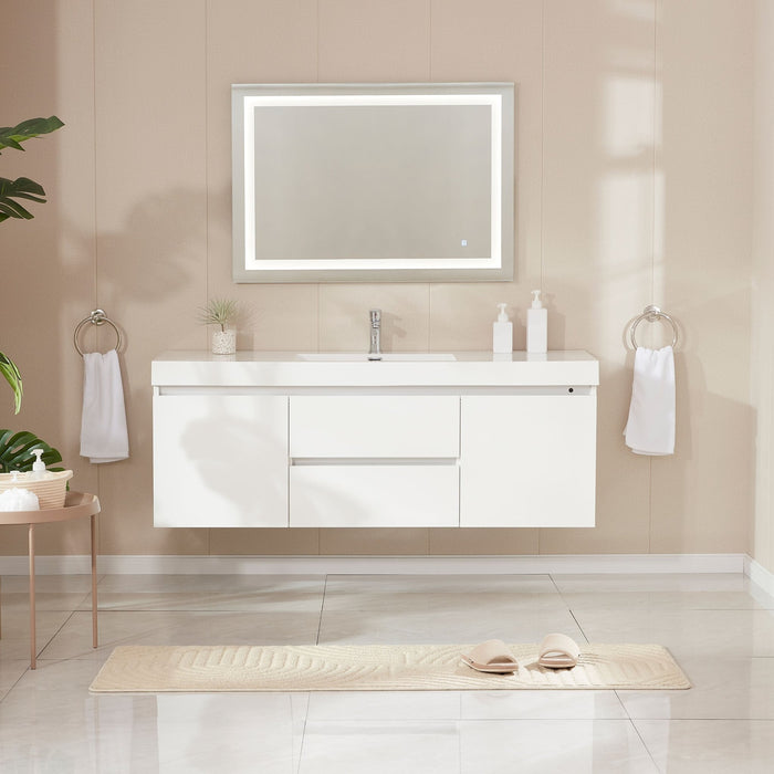 Annecy 60" Single Sink Wall Mounted Bathroom Vanity Set - HomeBeyond