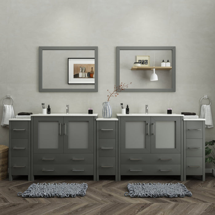 Brescia 108" Double Sink Modern Bathroom Vanity Set - HomeBeyond