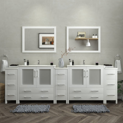 Brescia 108" Double Sink Modern Bathroom Vanity Set - HomeBeyond