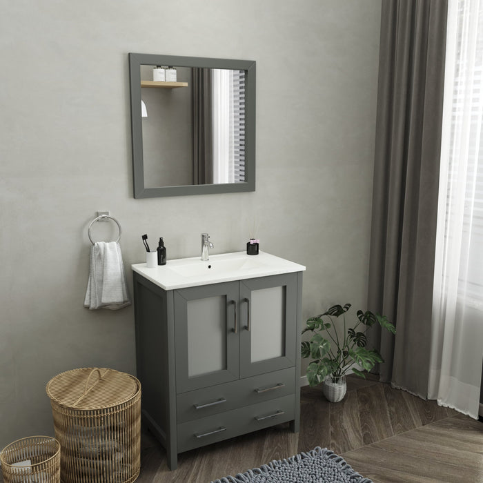 Brescia 30" Single Sink Bathroom Vanity Set and Mirror - HomeBeyond