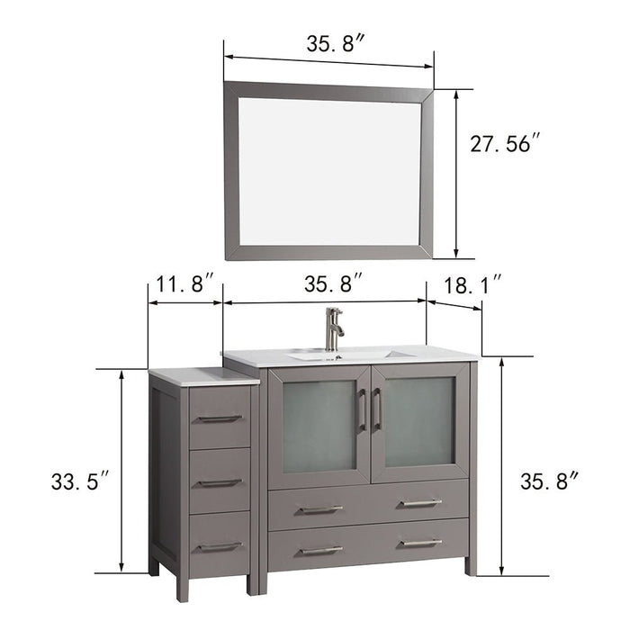 Brescia 48" Single Sink Modern Bathroom Vanity Set - HomeBeyond