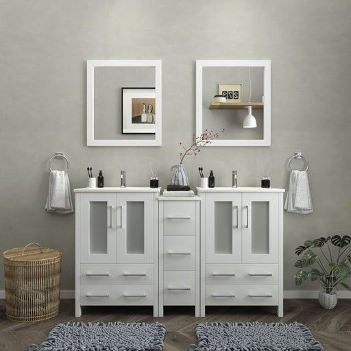 Brescia 60" Double Sink Bathroom Vanity Combo Set - HomeBeyond