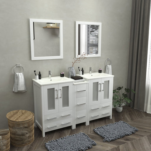 Brescia 60" Double Sink Bathroom Vanity Combo Set - HomeBeyond