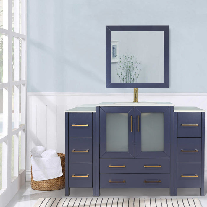 Brescia 60" Single Sink Modern Bathroom Vanity Set - HomeBeyond